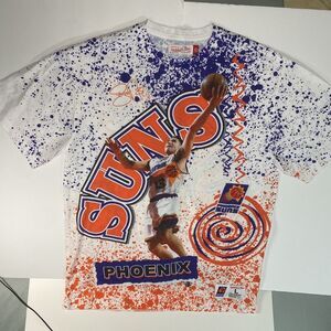NEW Mitchell & Ness Steve Nash T Shirt Large AOP Limited Edition DS Suns